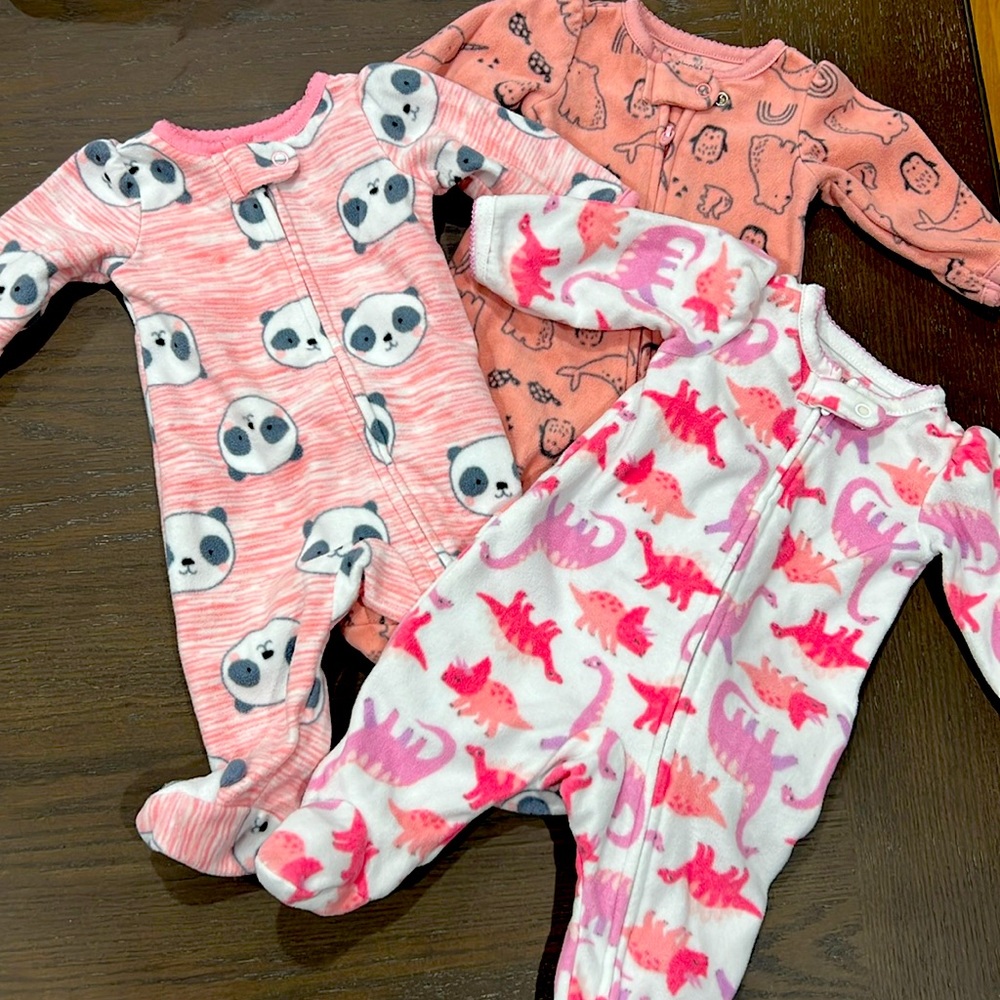 ✨Bundle of 3✨ Baby Girl Newborn Pajamas